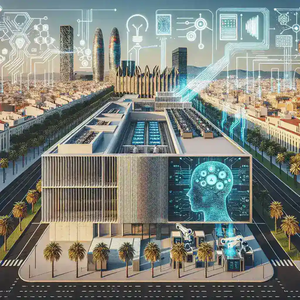 "AI Factory Barcelona: state-of-the-art European AI technology hub showcasing innovative artificial intelligence solutions and research advancements."